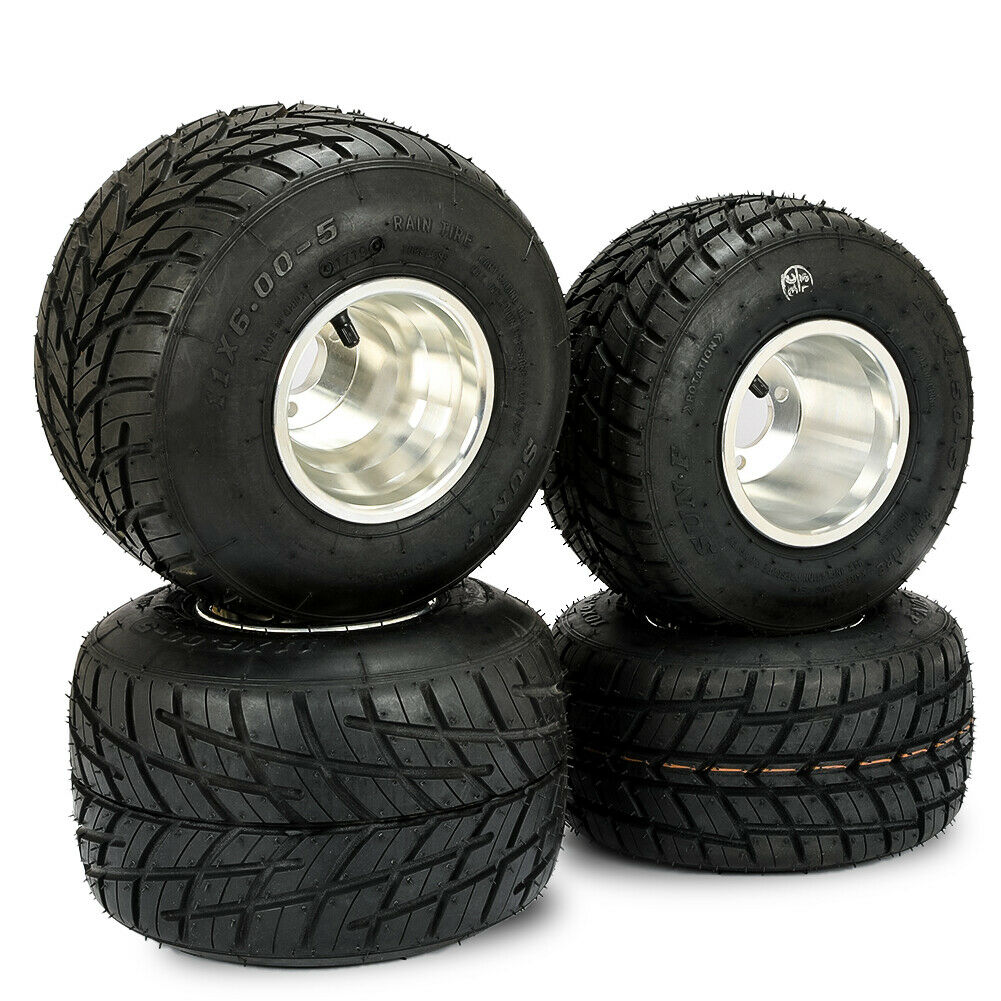 Go Kart Wheels Go Kart Rain Tires Set Of 4 Front And Rear Drift Thrike Buggy 