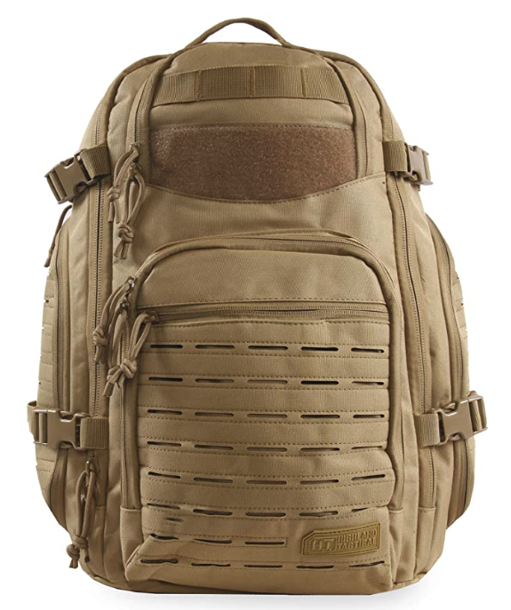 Highland Tactical Roger Tactical Travel Backpack Laser Cut Molle bing Desert